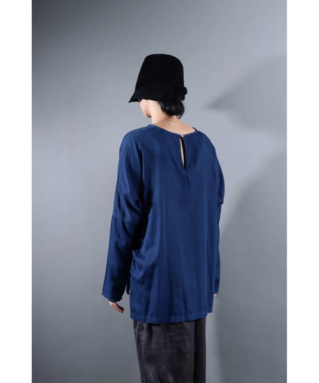１.Fendo-Long sleeve tops / Organic cotton satin / Ryukyu indigo