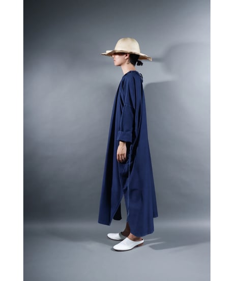 2.Drop / Dress / sp / Silk cotton Khadi / Evening blue