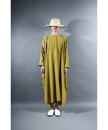 1.Drop / Dress / Silk cotton Khadi / Mustard yellow