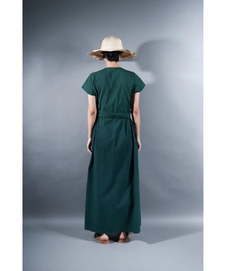 3.Rulo-capsleeve dress / Organic cotton / Ever green