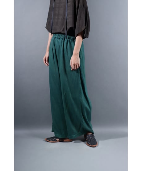 1.Lumo-pants / Organic cotton satin / Lake green