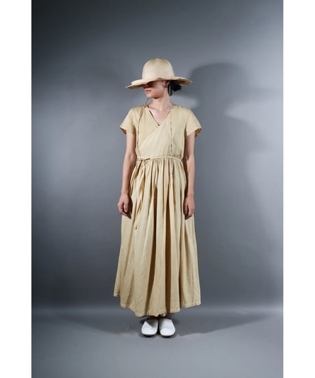 1.Lilith cap sleeve dress / Organic cotton satin  / Clove
