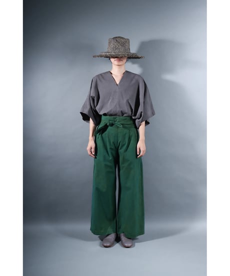 5.Hakama pants / sp / organic cotton typewriter / size1 / evergreen