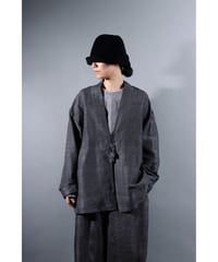 １.Haori tussar / Silk khadi / size 2 / Charcoal gray