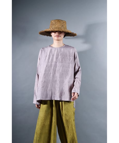 2.Fendo / Long sleeve tops / Silk khadi / Pale purplish gray