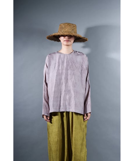 2.Fendo / Long sleeve tops / Silk khadi / Pale purplish gray