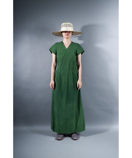 1.Rulo / Dress / Cap sleeve / Organic cotton Cord lane / Leaf green