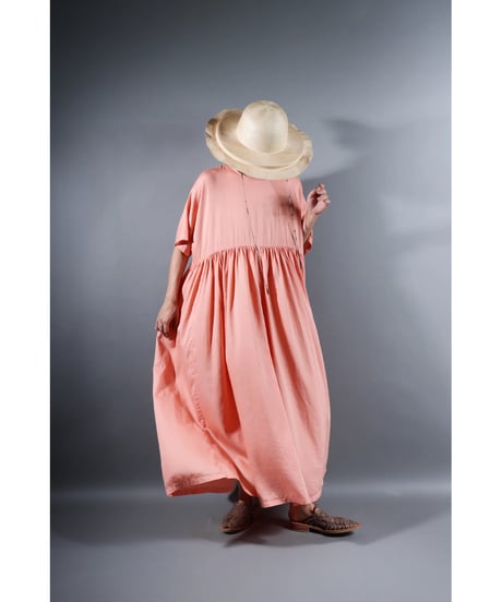 3.Kurteno-dress / Half sleeve / b(with stain) / Organic cotton satin / Petal pink