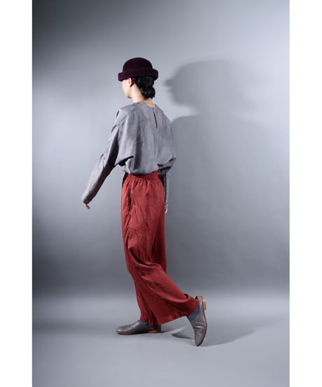 1.Lumo pants / Silk khadi / Dark cherry