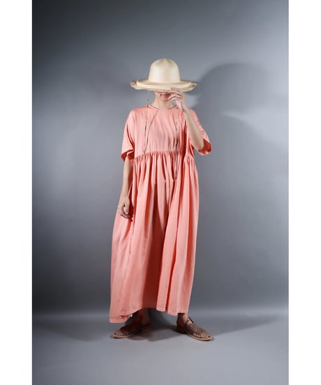 3.Kurteno-dress / Half sleeve / b(with stain) / Organic cotton satin / Petal pink