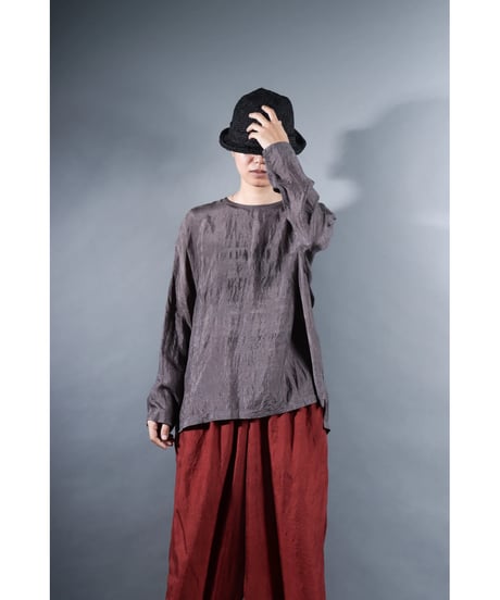 1.Fendo / Long sleeve tops / Silk khadi / Metalic gray