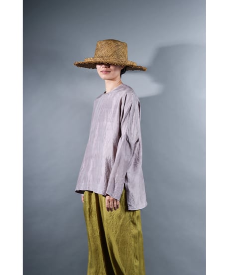 2.Fendo / Long sleeve tops / Silk khadi / Pale purplish gray