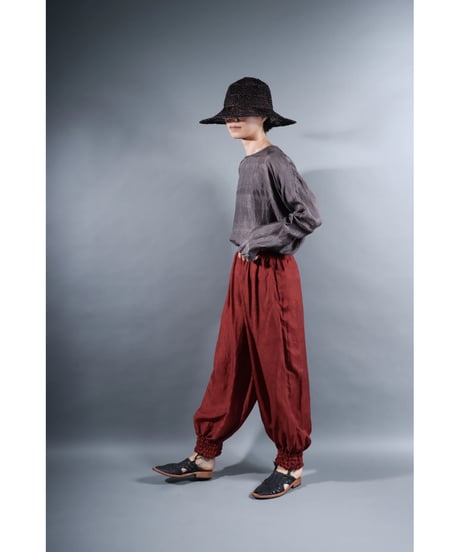 2.Lumo balono / pants / Silk khadi / Burgundy
