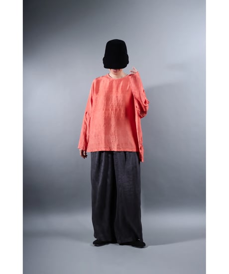 1.Fendo-Long sleeve tops/ Silk khadi / Sunset pink