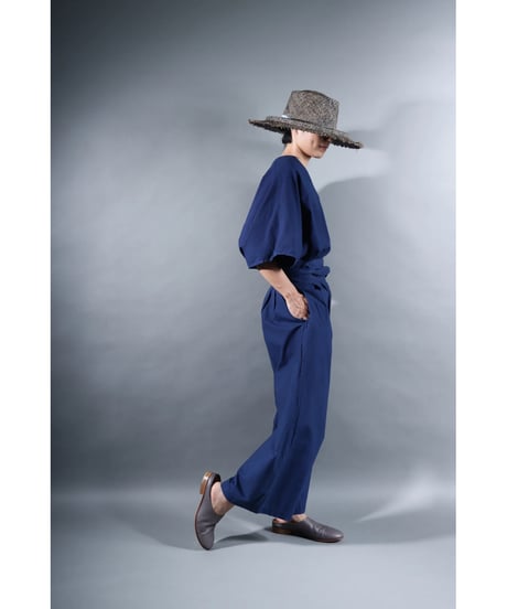 1.Hakama pants / sp / organic cotton typewriter / size1 / Evening blue