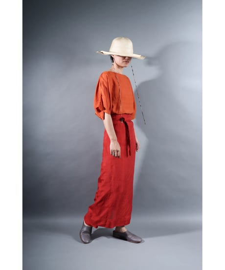 1.Tibetan skirt / Silk khadhi / Madder red