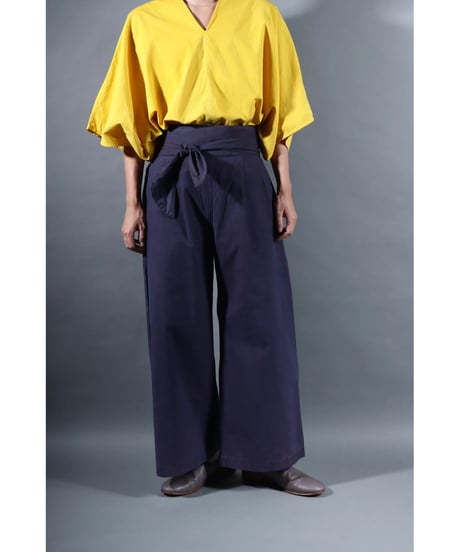 4.Hakama pants / sp / organic cotton typewriter / size1 / Grape