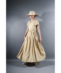 1.Lilith cap sleeve dress / Organic cotton satin  / Clove