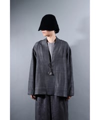 １.Haori tussar / Silk khadi / size 1 / Charcoal gray
