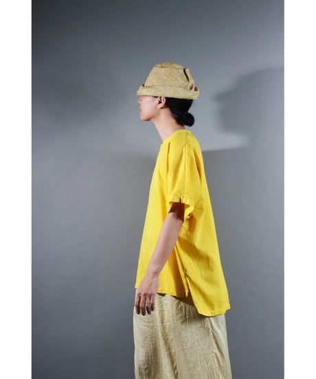 1.Fendo-Half sleeve tops / Organic cotton satin / Fukugi yellow
