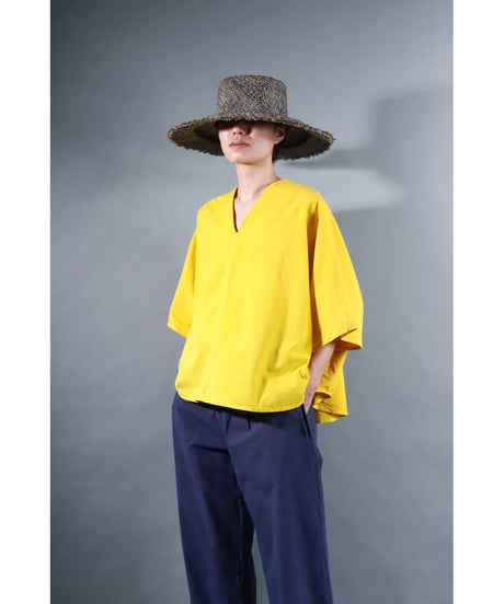 4.Ronda v-neck tops / sp / Organic cotton / Warm yellow