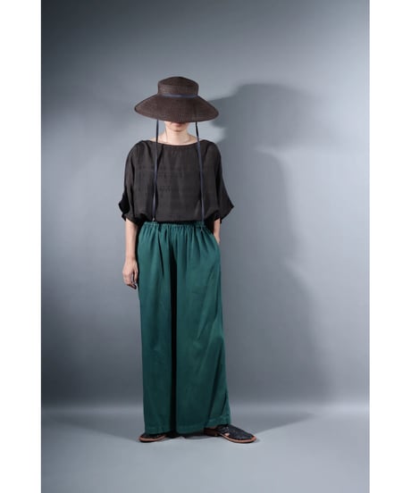 1.Lumo-pants / Organic cotton satin / Lake green