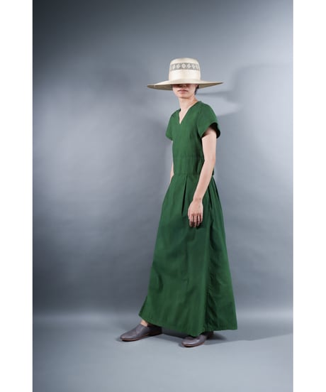 1.Rulo / Dress / Cap sleeve / Organic cotton Cord lane / Leaf green