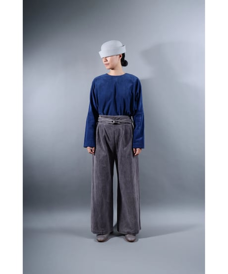 1.Hakama corduroy pants / organic cotton / size1 / Purplish gray