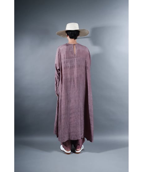 1. Slit dress / Long sleeve / Silk khadi / Calm purple