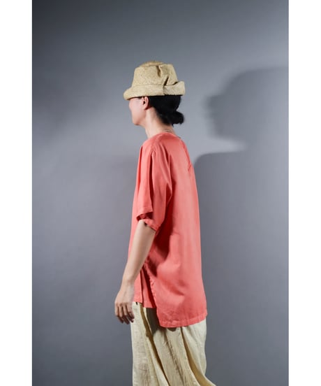 3.Fendo-Half sleeve tops / Organic cotton satin / Sunset pink