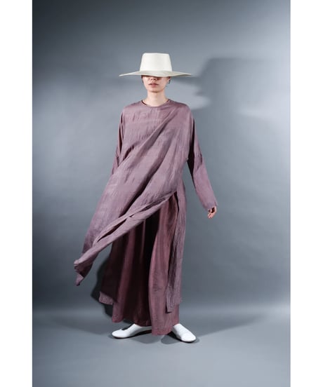 1. Slit dress / Long sleeve / Silk khadi / Calm purple
