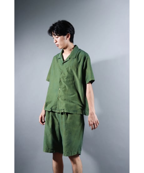 1.Patelo pants / size1 / Silk cotton khadi / Green moss