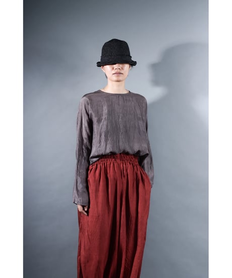 1.Fendo / Long sleeve tops / Silk khadi / Metalic gray