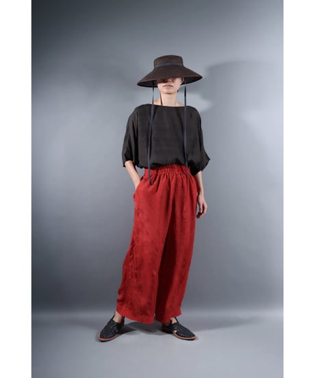 1.Lumo stitch pants / Silk khadi / Madder red