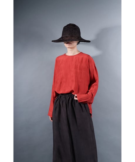 4.Fendo / Long sleeve tops / Silk khadi / Madder red