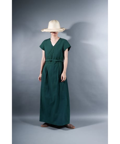 3.Rulo-capsleeve dress / Organic cotton / Ever green