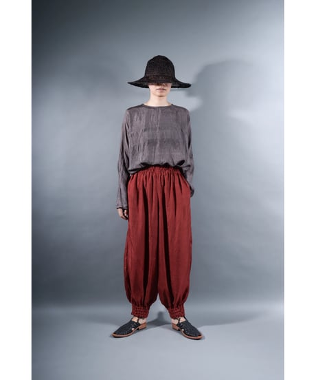 2.Lumo balono / pants / Silk khadi / Burgundy