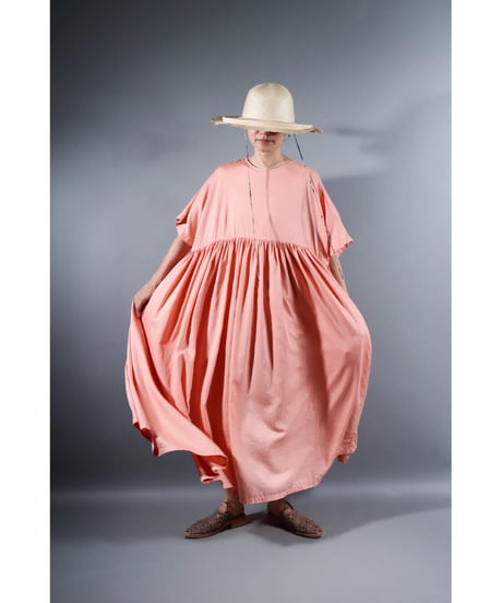 3.Kurteno-dress / Half sleeve / b(with stain) / Organic cotton satin / Petal pink