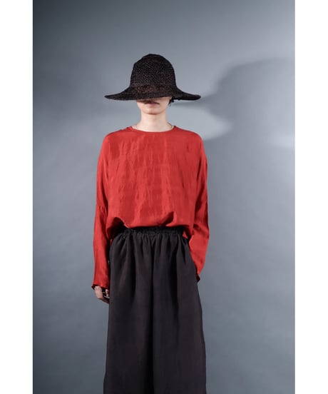 4.Fendo / Long sleeve tops / Silk khadi / Madder red