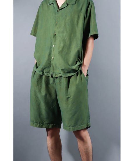 1.Patelo pants / size1 / Silk cotton khadi / Green moss