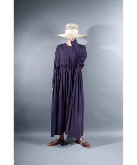2.Kurteno-dress / sp / Long sleeve / Organic cotton satin / Grape