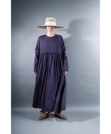 2.Kurteno-dress / sp / Long sleeve / Organic cotton satin / Grape