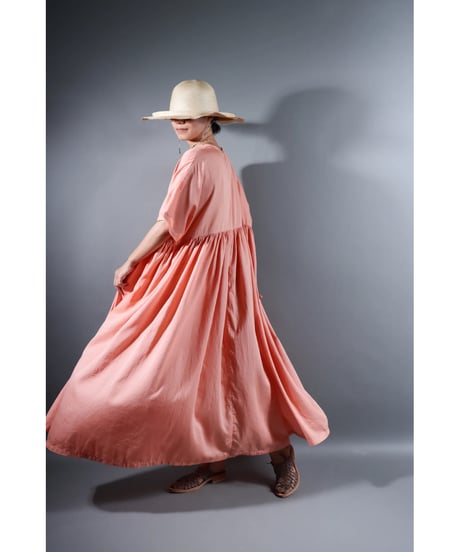 3.Kurteno-dress / Half sleeve / b(with stain) / Organic cotton satin / Petal pink