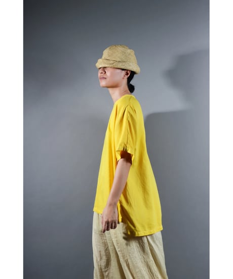 1.Fendo-Half sleeve tops / Organic cotton satin / Fukugi yellow