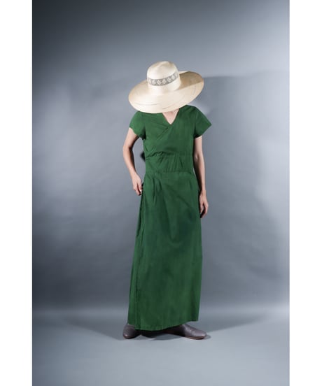 1.Rulo / Dress / Cap sleeve / Organic cotton Cord lane / Leaf green