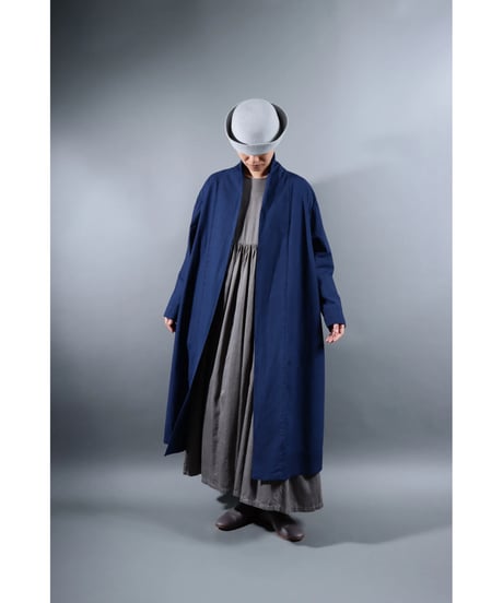 3.Robe coat sp / Organic cotton Typewriter / Size1 / Evening blue