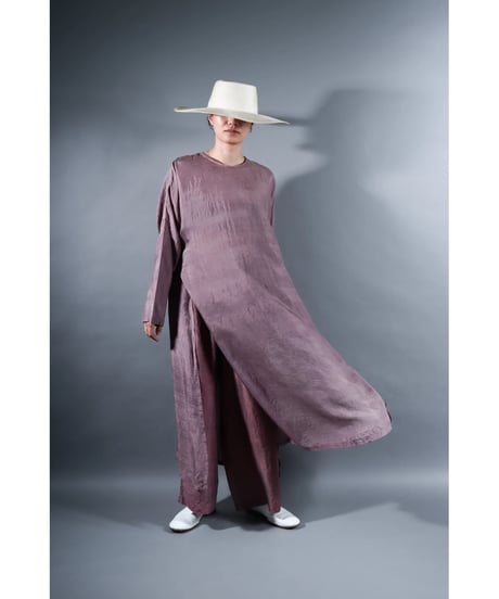 1. Slit dress / Long sleeve / Silk khadi / Calm purple