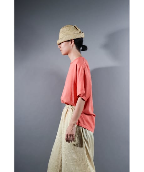3.Fendo-Half sleeve tops / Organic cotton satin / Sunset pink
