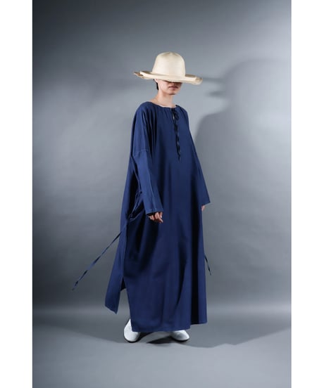 2.Drop / Dress / sp / Silk cotton Khadi / Evening blue