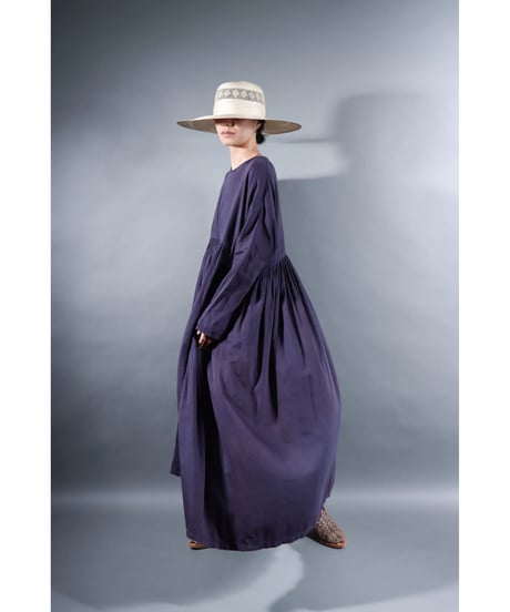 2.Kurteno-dress / sp / Long sleeve / Organic cotton satin / Grape